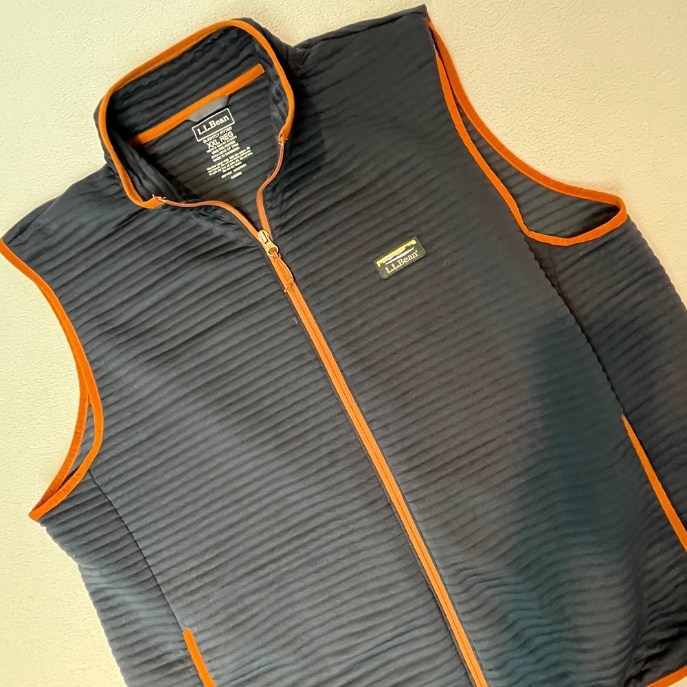 L.L.Bean Mens Airlight Vest XXL Gorpcore Quilted Full-Zip Ribbed Navy 513274